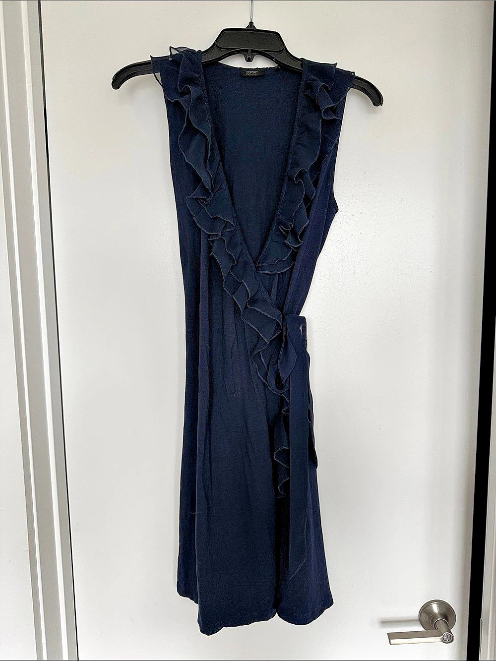 Esprit Women's Ruffle Maxi Dress in Blue Like New